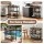 Artiss Bar Cart Drinks Trolley 72cm Black Walnut Metal Frame Wine Rack Glass Holder Removable Racks Hooks