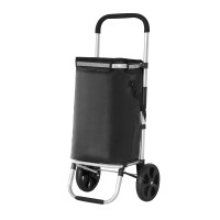 Emajin Foldable Shopping Trolley Cart 45KG Capacity, Aluminium Frame, Large 45L, Black, Water-Resistant, 2 Wheels