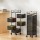 Artiss 5-Tier Storage Trolley Kitchen Cart, Steel Frame, Black, 27x27x94cm, Lockable Wheels, Space-Saving Design