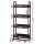 Artiss 4-Tier Kitchen Cart: Portable Black Storage Trolley with Lockable Wheels & Steel Frame - 50kg Capacity