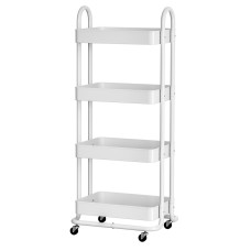 Artiss 4-Tier White Storage Trolley Kitchen Cart - Portable, Space-Saving, Steel Frame, 50kg Capacity, 1-Year Warranty Artiss 4-Tier White Storage Trolley Kitchen Cart - Portable, Space-Saving, Steel Frame, 50kg Capacity, 1-Year Warranty