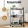 Artiss 3-Tier Steel Shelving Unit with Adjustable Shelves, Wheels, 20kg Capacity per Tier, 45x25x75cm, Black