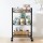 Artiss 3-Tier Steel Shelving Unit with Adjustable Shelves, Wheels, 20kg Capacity per Tier, 45x25x75cm, Black