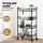 Artiss 4-Tier Adjustable Steel Shelving Unit with Wheels - 20kg Capacity, Rust-Resistant, 45x25x90cm, Black