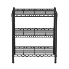 Artiss 3-Tier Adjustable Steel Shelving Unit - 50kg Capacity, Rust-Resistant, V-Mesh Surface, 60x35x70cm, Black