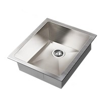 Cefito 45x39cm Stainless Steel Kitchen Sink - Handmade, R10 Corners, X-Flume Design, Soundproof, Satin Finish