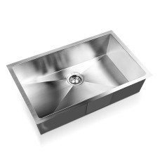 Cefito 70x45cm Kitchen Sink - Handmade 304 Stainless Steel, Single Bowl, Satin Finish, R10 Corners, Soundproof Design