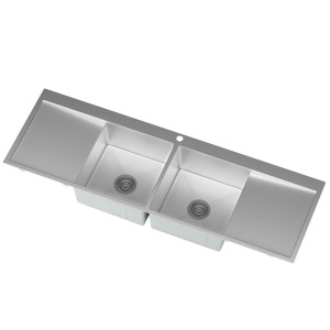 Cefito 155x50cm Stainless Steel Kitchen Sink Basin - Under/Flush/Top Mount, Sound-Deadening, R10 Rounded Corners