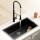 Cefito 70x45cm Stainless Steel Kitchen Sink Single Bowl Black with Pull Out Mixer Tap, R10 Corners, PVD Coating