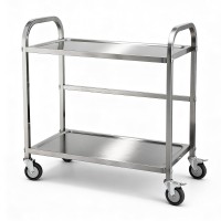 Cefito 2-Tier Stainless Steel Kitchen Trolley with Wheels, 84x56x98cm – Durable, Mobile, 100kg Capacity, Easy to Clean