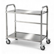 Cefito 2-Tier Stainless Steel Kitchen Trolley with Wheels, 84x56x98cm – Durable, Mobile, 100kg Capacity, Easy to Clean