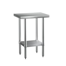 Cefito Stainless Steel Kitchen Work Bench 610x457mm - Durable 430 Steel, Adjustable Shelves & Feet, Easy Assembly