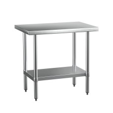 Cefito 910x610mm Stainless Steel Kitchen Work Bench - Commercial Grade 430, Adjustable Shelf & Legs, Easy Assembly