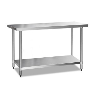 Cefito 1524x610mm Stainless Steel Kitchen Bench - Heavy Duty 430 Steel, Adjustable Shelves & Feet, Easy Assembly