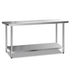 Cefito 1829x610mm Heavy Duty Stainless Steel Kitchen Bench, Adjustable Shelving, Corrosion Resistant, Easy Assembly