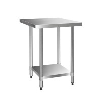 Cefito 760x760mm Stainless Steel Kitchen Bench 430 - Heavy Duty, Corrosion Resistant, Adjustable Shelving & Feet
