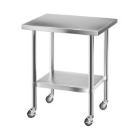 Cefito Stainless Steel Kitchen Bench 760x610mm 430 Food Grade Work Table with Undershelf 160KG Load Capacity