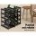 Artiss Wine Rack, Pine Wood & Steel, 42x42x23.5cm, Black, 20-Bottle Capacity, Stylish Display for Home & Restaurants