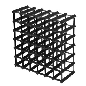 Artiss Wine Rack, Pine Wood & Steel, 42-Bottle Capacity, Black, 61x61x23.5cm, Stylish Display & Storage Solution