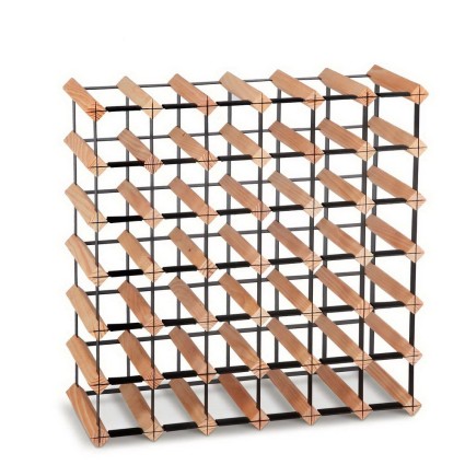 Artiss Wine Rack, Solid Pine Wood &amp; Steel, Natural, 61x61x23.5cm, 42-Bottle Capacity, Durable &amp; Elegant Storage
