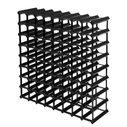 Artiss Wine Rack, Pine Wood & Steel, 72 Bottle Capacity, Black, 80x80x23.5cm, Stylish & Durable Wine Storage Solution