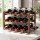 Artiss 3-Tier Bamboo Wine Rack 12 Bottle Walnut Vertical Countertop Organiser for Kitchen Bar Storage