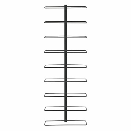 Artiss Wall Mounted Wine Rack 9 Bottle Metal Black Vertical Space Saving Display Storage Organiser 26x7.6x71cm