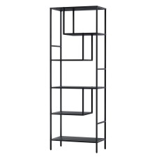Artiss Bookshelf 5-Tier Display Shelf, Metal & Particle Board, Black, 60x33x171 cm, Industrial Design, Easy Assembly