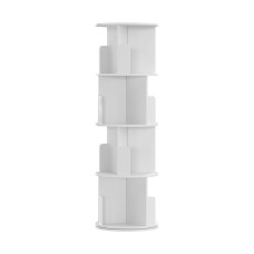 Artiss Bookshelf 4 Tiers Particle Board White 40x40x130cm - Edie Rotating Display Shelf for Home & Office Artiss Bookshelf 4 Tiers Particle Board White 40x40x130cm - Edie Rotating Display Shelf for Home & Office