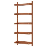Artiss Floating Bookshelf, MDF 5-Tier, Oak, 77.5x25x180cm, Contemporary Display Shelf, Easy Assembly, Adjustable