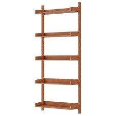 Artiss Floating Bookshelf, MDF 5-Tier, Oak, 77.5x25x180cm, Contemporary Display Shelf, Easy Assembly, Adjustable