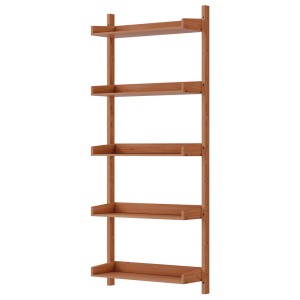 Artiss Floating Bookshelf, MDF 5-Tier, Oak, 77.5x25x180cm, Contemporary Display Shelf, Easy Assembly, Adjustable
