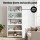 Artiss 5-Tier White Display Cabinet Bookshelf - Bamboo Frame, Acrylic Panels, 78.5x32x172cm, Magnetic Closure, Anti-Tip