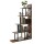 Artiss 5 Tier Ladder Bookshelf Corner Shelf 5‑Tier L Shaped Bookcase Walnut and Black Metal Frame 160cm