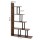Artiss 5 Tier Ladder Bookshelf Corner Shelf 5‑Tier L Shaped Bookcase Walnut and Black Metal Frame 160cm