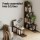 Artiss 5 Tier Ladder Bookshelf Corner Shelf 5‑Tier L Shaped Bookcase Walnut and Black Metal Frame 160cm
