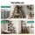 Artiss 5 Tier Ladder Bookshelf Corner Shelf 5‑Tier L Shaped Bookcase Walnut and Black Metal Frame 160cm