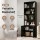 Artiss 6-Tier Black Display Bookshelf Cabinet 60cm W x 180cm H Tall Industrial Storage Unit with Closed Base