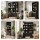 Artiss 6-Tier Black Display Bookshelf Cabinet 60cm W x 180cm H Tall Industrial Storage Unit with Closed Base