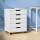 Artiss 5-Drawer Filing Cabinet, Mobile Rolling Storage Chest, Particle Board, White, 49x41x62cm, Locking Wheels