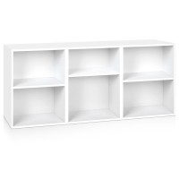 Artiss VENA White 3-Piece Cube Bookshelf Set - Adjustable 5-Height Shelves, Solid 15mm Particle Board, 48x24x60cm