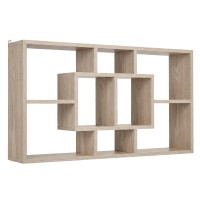 Artiss Floating Wall Shelves Bookshelf - Wood, 8 Compartments, 85x16x48cm, Versatile Freestanding or Wall-Mounted Design
