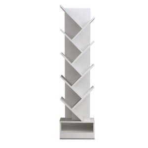 Artiss Tree Bookshelf, Particle Board, 9 Tiers, White, 40x19.5x150cm, Nature-Inspired Design, Sturdy & Easy Assembly