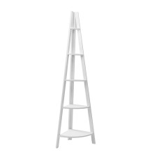 Artiss 5-Tier Corner Ladder Bookshelf - White MDF, 180cm, Non-Toxic Paint, Space-Saving Design, Easy Assembly Artiss 5-Tier Corner Ladder Bookshelf - White MDF, 180cm, Non-Toxic Paint, Space-Saving Design, Easy Assembly