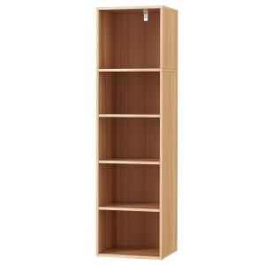 Artiss Bookshelf 5-Tier Pine Melamine 33x30x120cm - Elegant Storage Solution with Adjustable Shelves