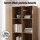 Artiss Bookshelf Bookcase, Walnut Particle Board, 4 Tiers, 60x30x150cm, Sturdy Design, Easy Assembly, Anti-Tip Safety