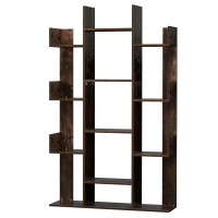 Artiss Tree-Shaped Bookshelf, 12mm Particle Board, Walnut, 86x25x140cm, Industrial Style, Easy Assembly, 1-Year Warranty