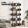 Artiss Walnut 5-Tier Bookshelf: E1 Particle Board & Metal Frame, 20kg/Shelf, 80x31x182cm, Anti-Tip Kit Included