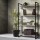 Artiss Bookshelf 4 Tiers, Engineered Wood & Metal, 70.5x30x125cm, Black & Oak, Modern Display Shelf, Durable & Stylish