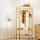 Artiss 169cm Bamboo Clothes Rack Wardrobe Coat Stand with Hanging Rail, Side Hooks, and 360° Lockable Wheels